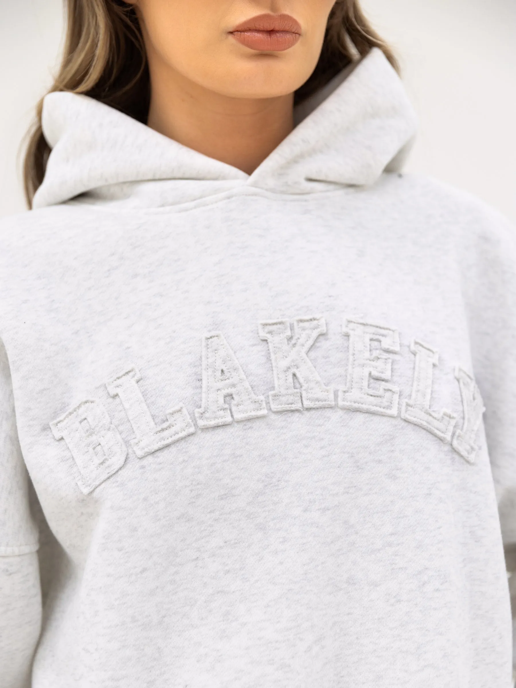 Tonal Varsity Oversized Hoodie - Marl White sold by Blakely product image thumbnail 5