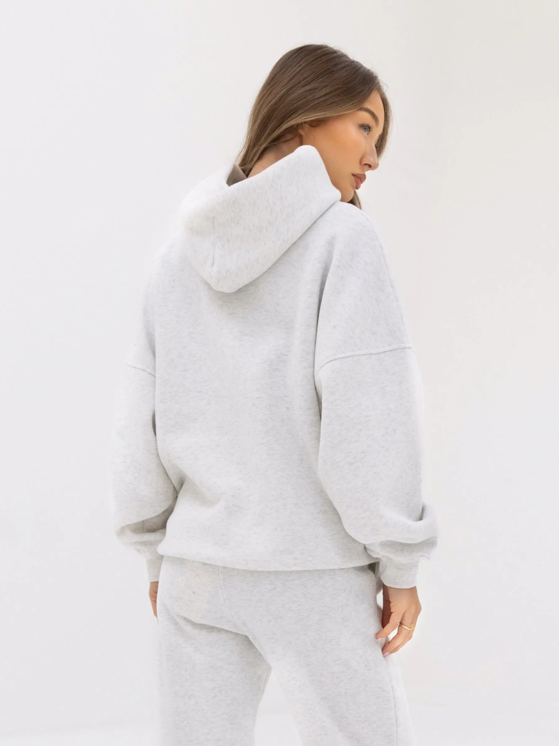 Tonal Varsity Oversized Hoodie - Marl White sold by Blakely product image thumbnail 4