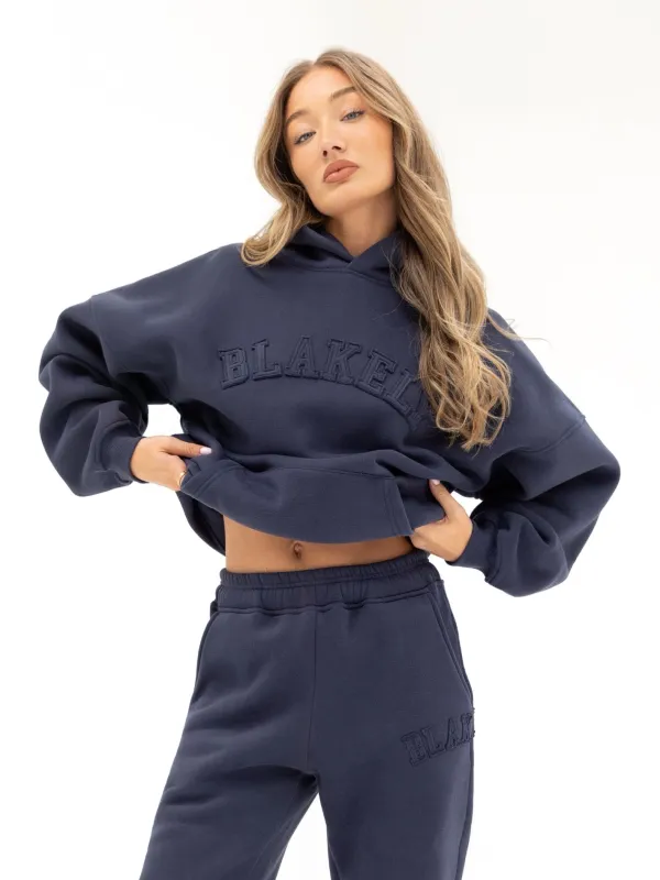 Varsity Oversized Hoodie - Light Grey Melange/Black | Parallel