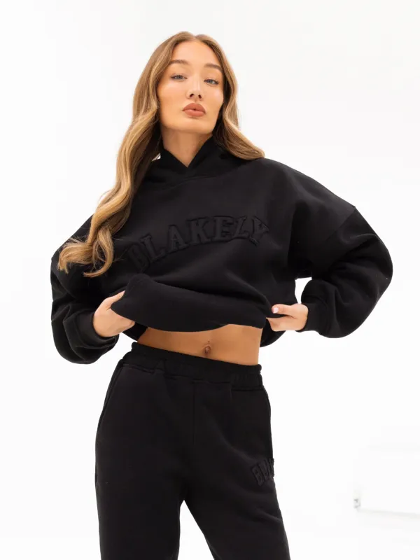 Tonal Varsity Oversized Hoodie - Black sold by Blakely