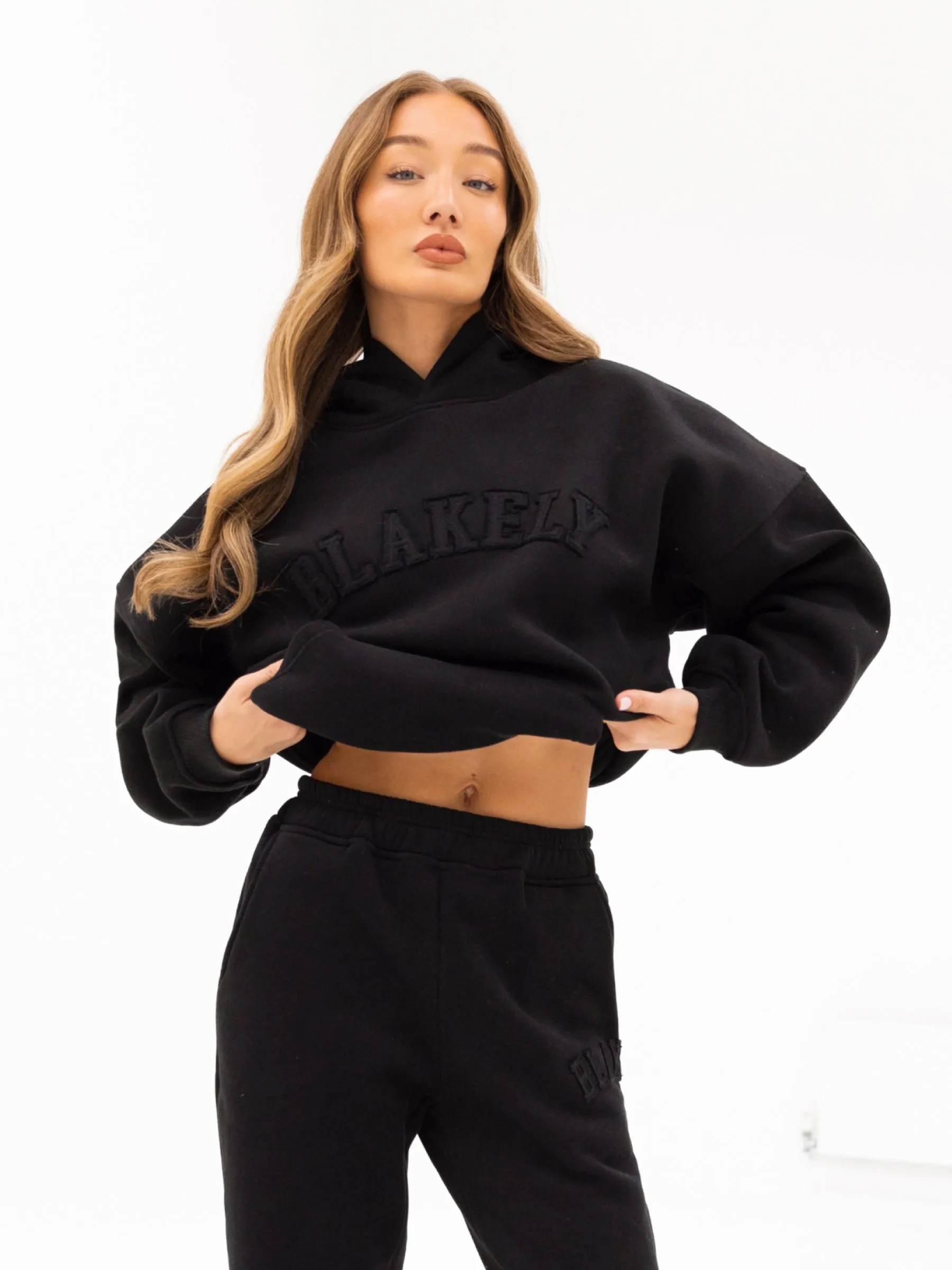 Tonal Varsity Oversized Hoodie - Black sold by Blakely