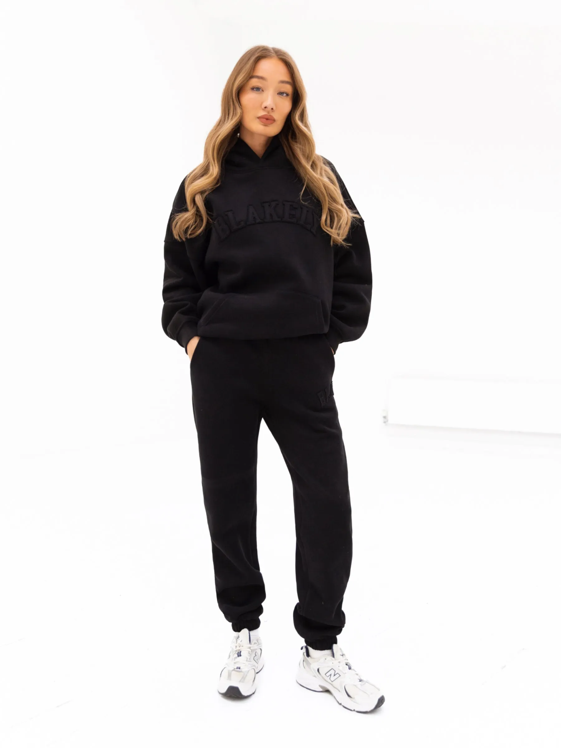 Tonal Varsity Oversized Hoodie - Black sold by Blakely product image thumbnail 3
