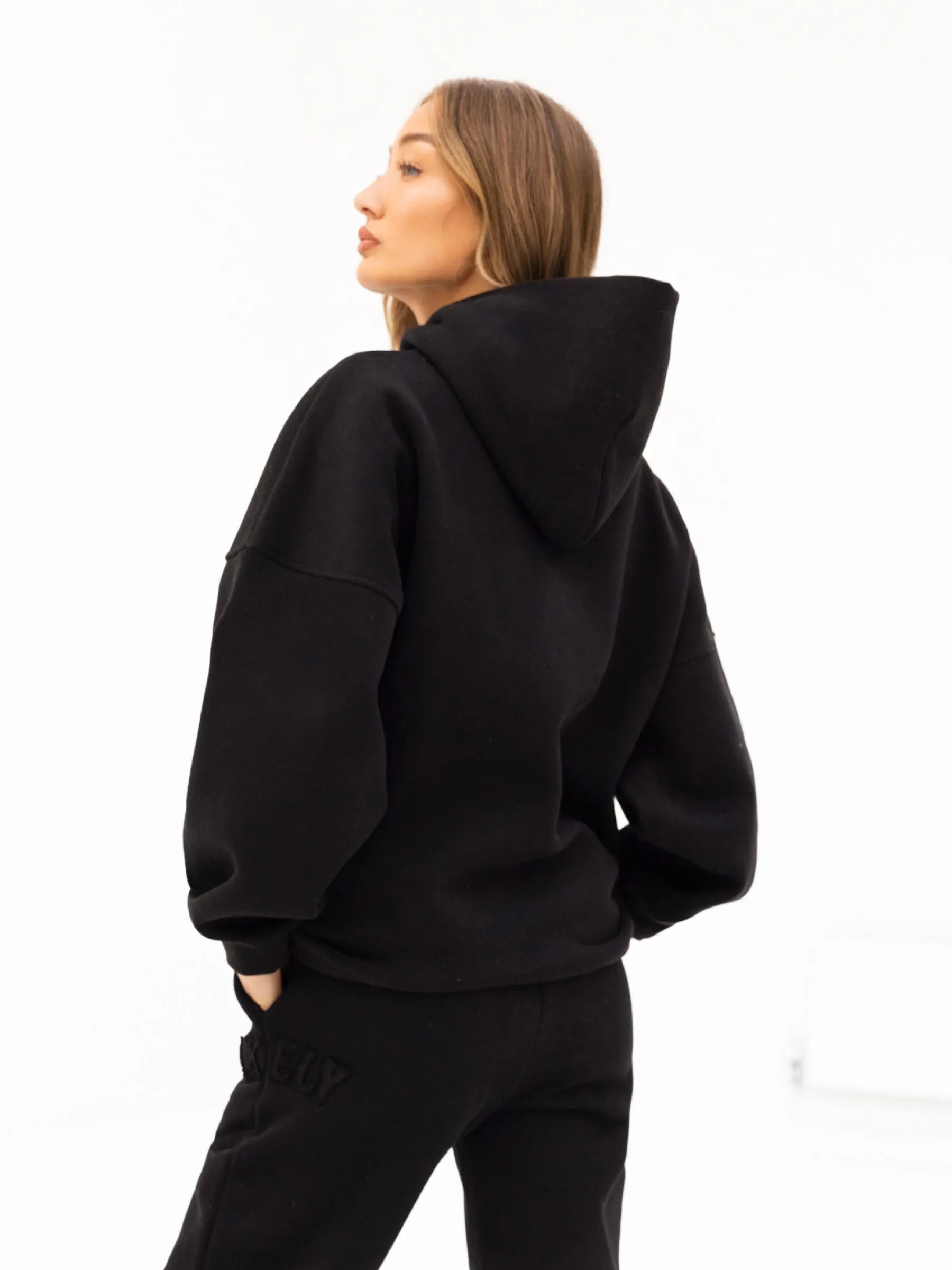 Tonal Varsity Oversized Hoodie - Black sold by Blakely product image thumbnail 4