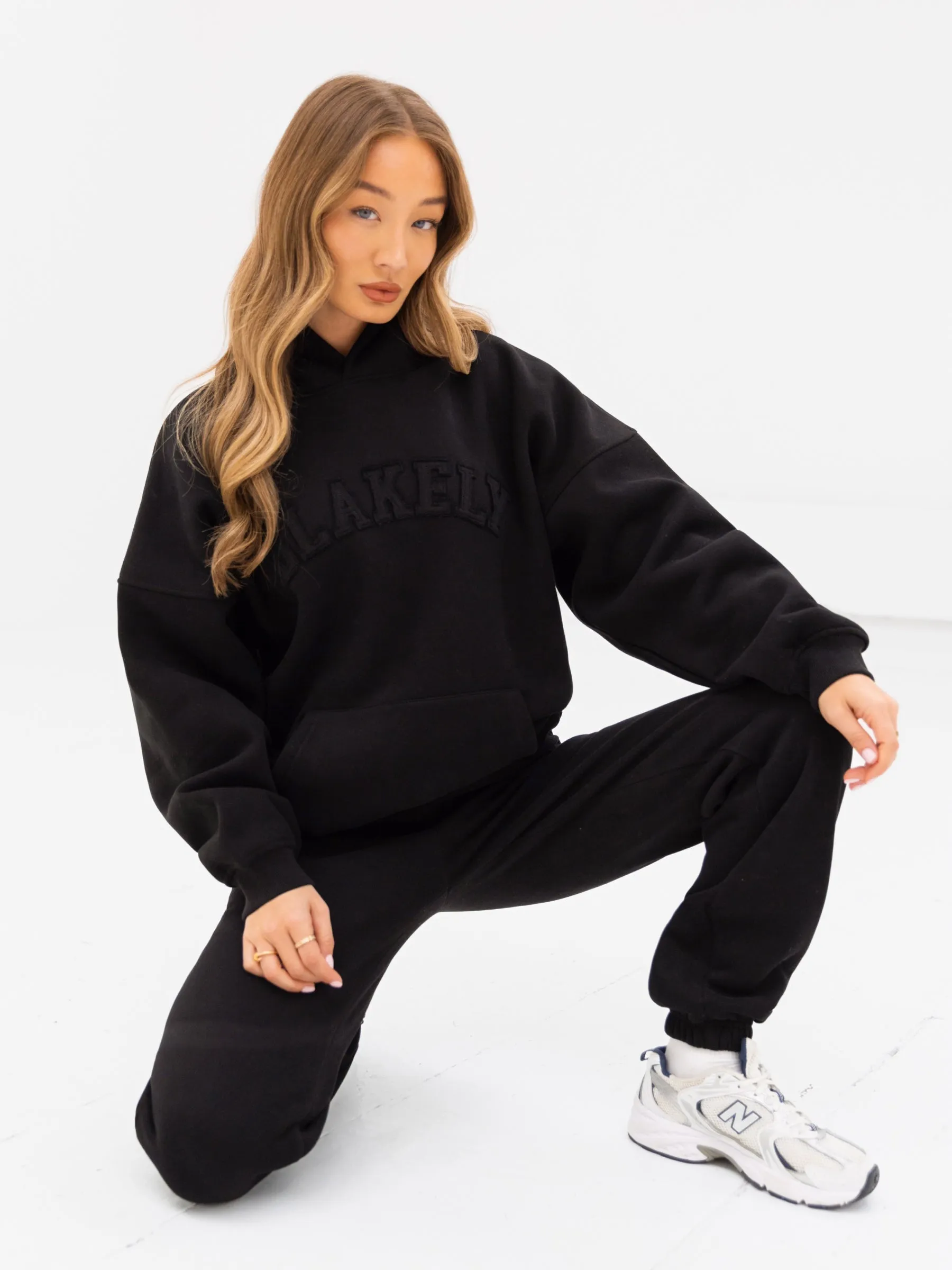 Tonal Varsity Oversized Hoodie - Black sold by Blakely product image thumbnail 5