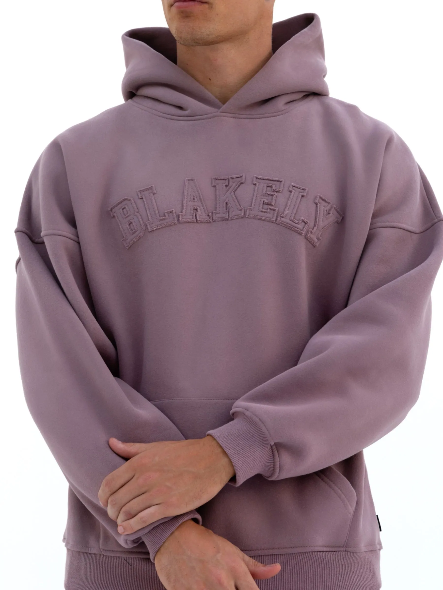 Tonal Varsity Relaxed Hoodie - Soft Mauve sold by Blakely product image thumbnail 5