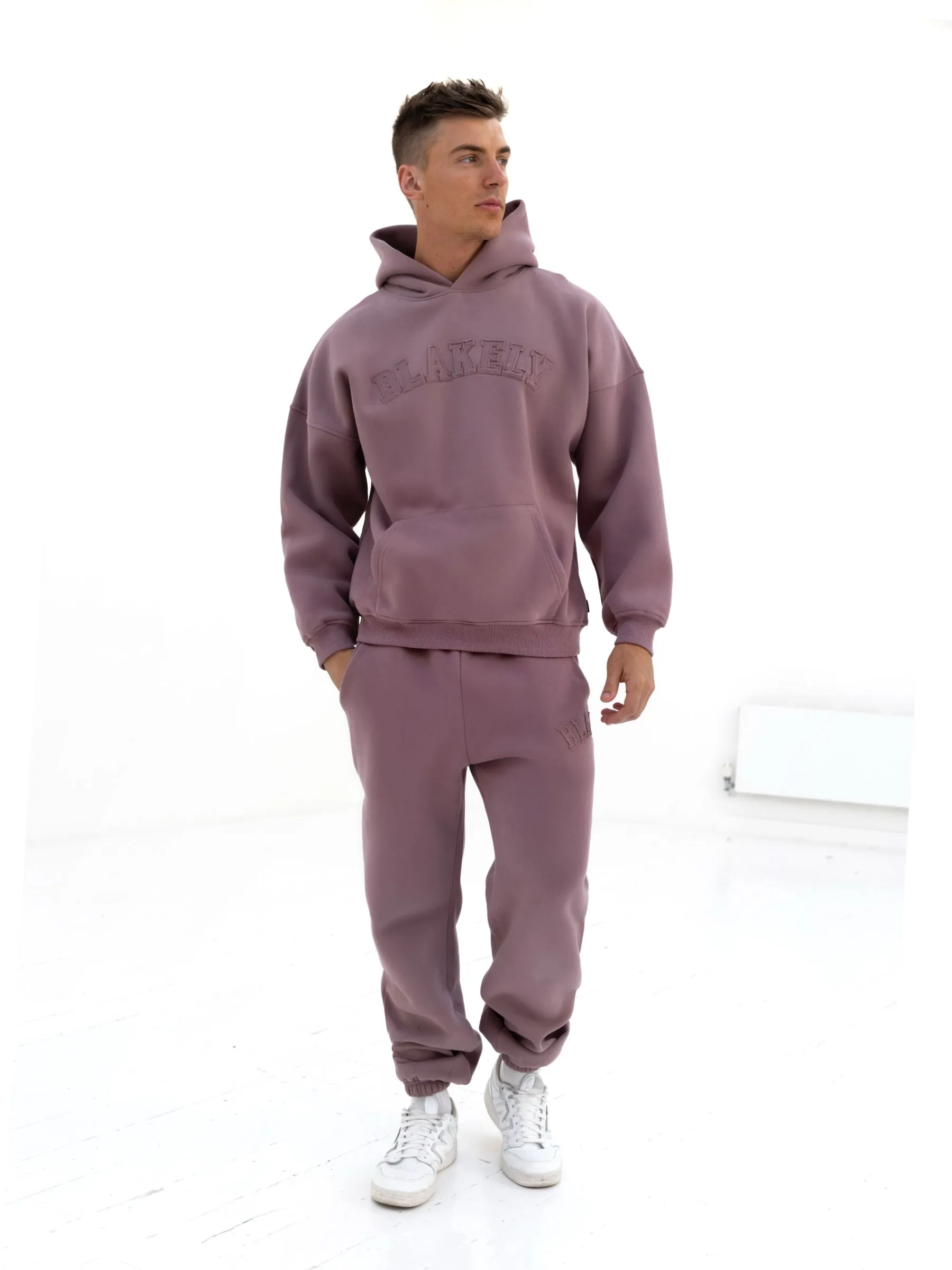 Tonal Varsity Relaxed Hoodie - Soft Mauve sold by Blakely product image thumbnail 3