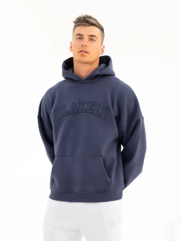 Tonal Varsity Relaxed Hoodie - True Navy sold by Blakely