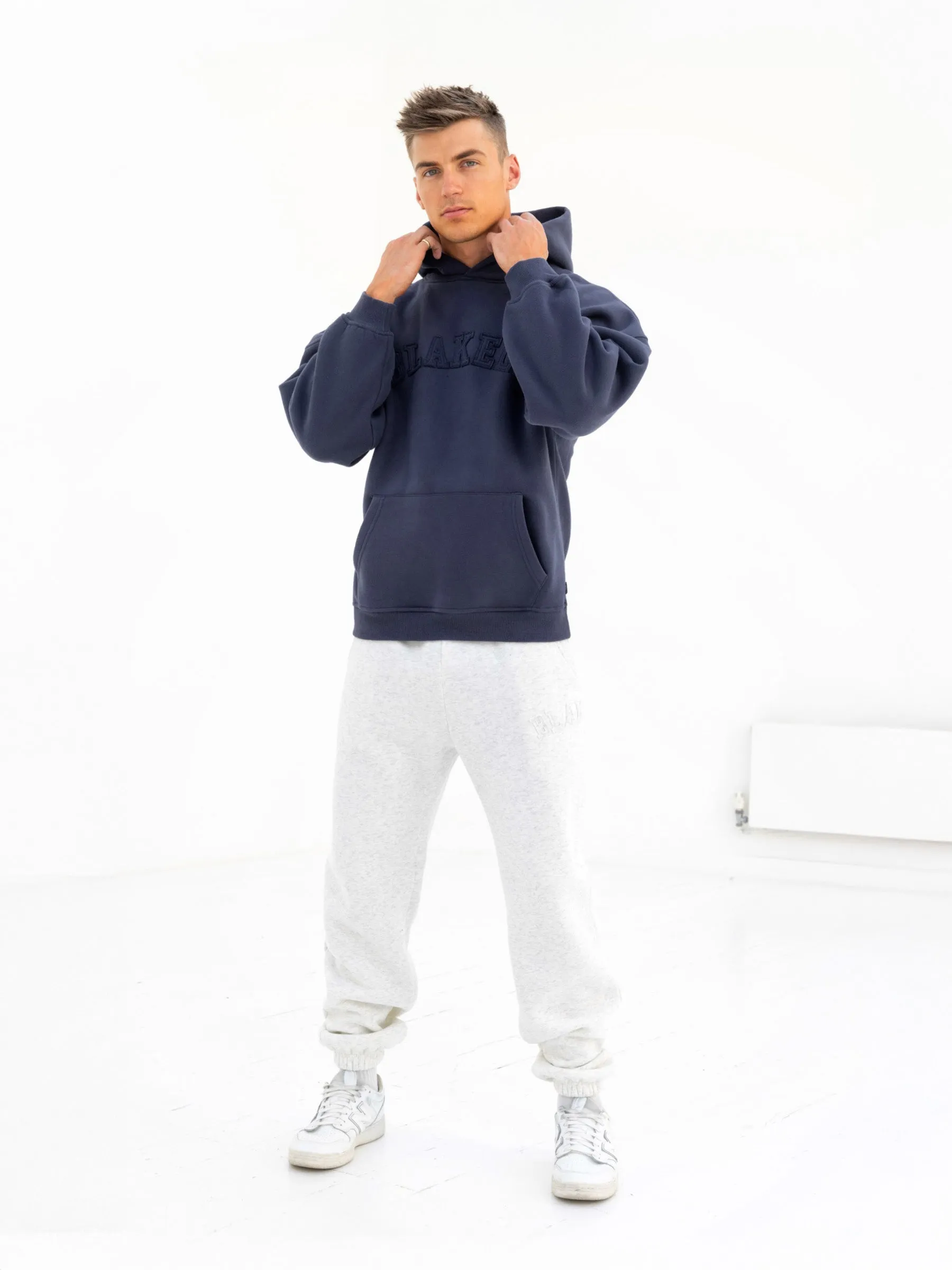 Tonal Varsity Relaxed Hoodie - True Navy sold by Blakely product image thumbnail 3