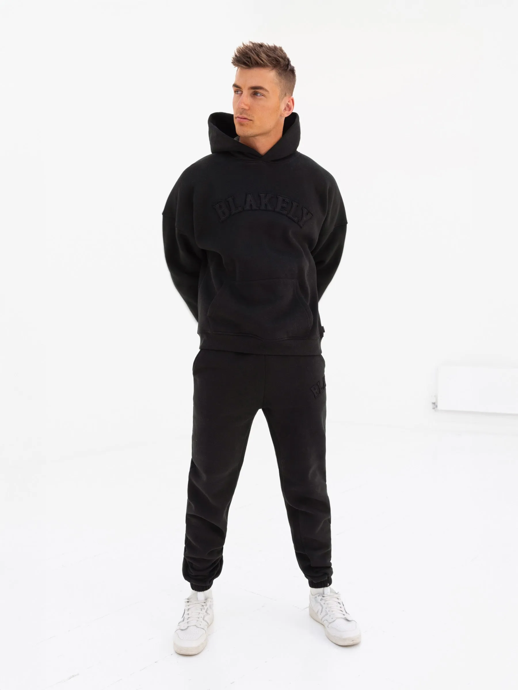 Tonal Varsity Relaxed Hoodie - Black sold by Blakely product image thumbnail 3