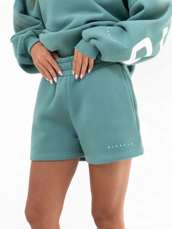 Isabel Jogger Shorts - Deep Sage sold by Blakely