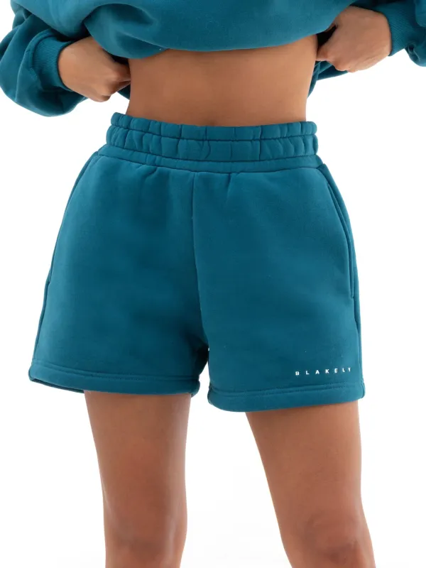 Isabel Jogger Shorts - Storm Teal sold by Blakely