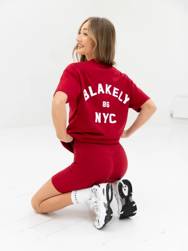 NYC Oversized T-Shirt - Cherry Red sold by Blakely