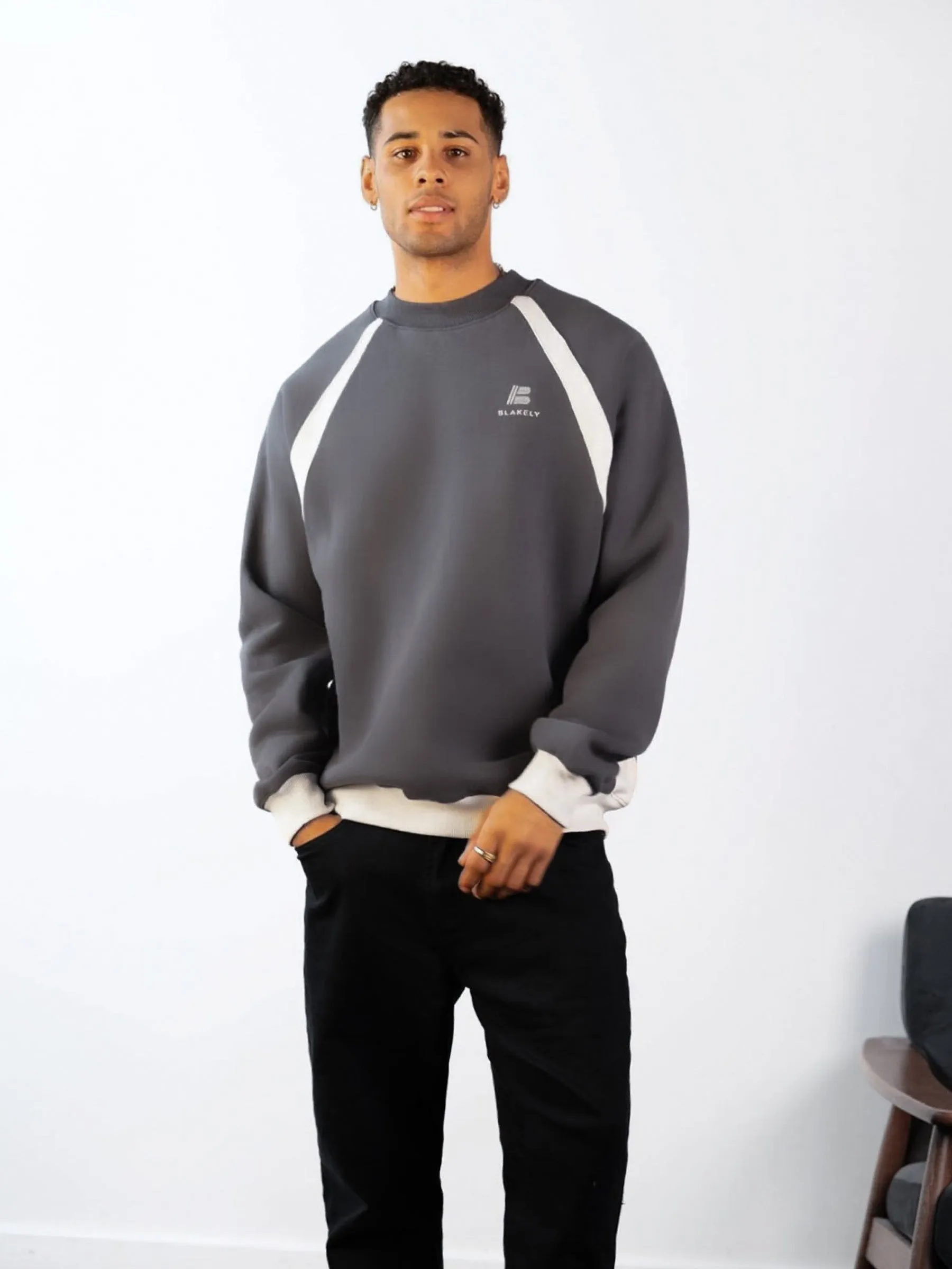 Classic Panel Relaxed Jumper - Charcoal sold by Blakely product image thumbnail 2