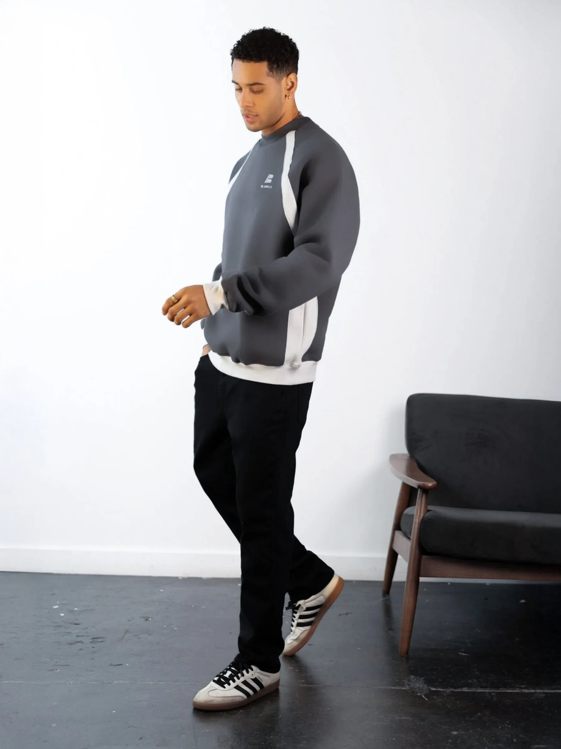 Classic Panel Relaxed Jumper - Charcoal sold by Blakely product image thumbnail 5