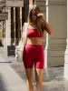 Ultimate Sports Bra & Shorts Set - Cherry Red sold by Blakely