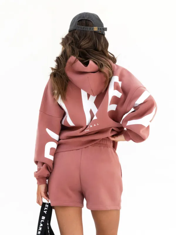 Isabel Hoodie & Jogger Shorts Set - Blush Brown sold by Blakely