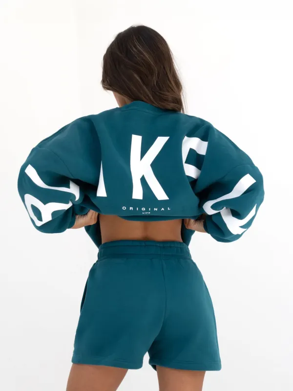 Isabel Jumper & Jogger Shorts Set - Storm Teal sold by Blakely