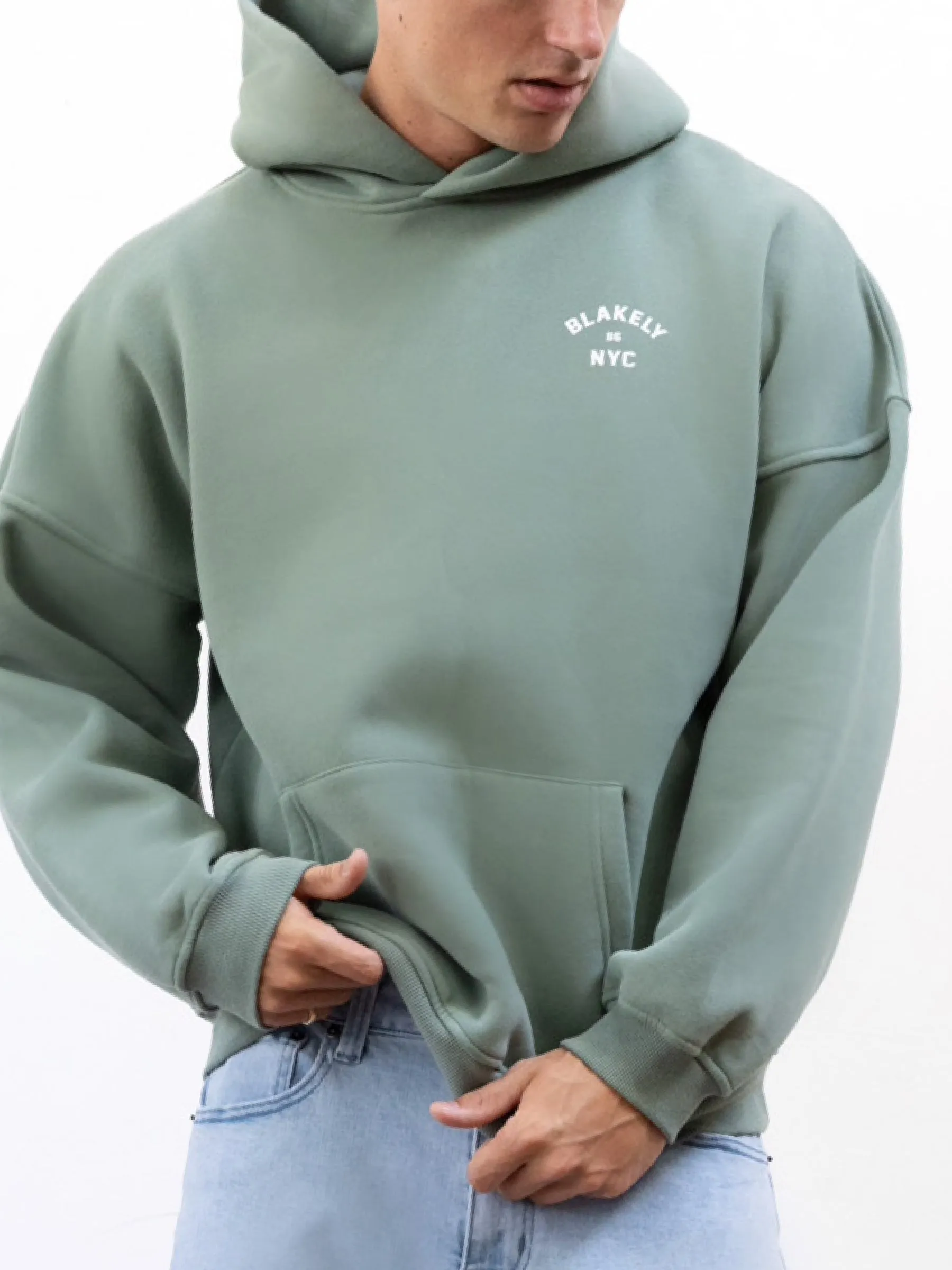 NYC Relaxed Hoodie - Sage Green sold by Blakely product image thumbnail 5