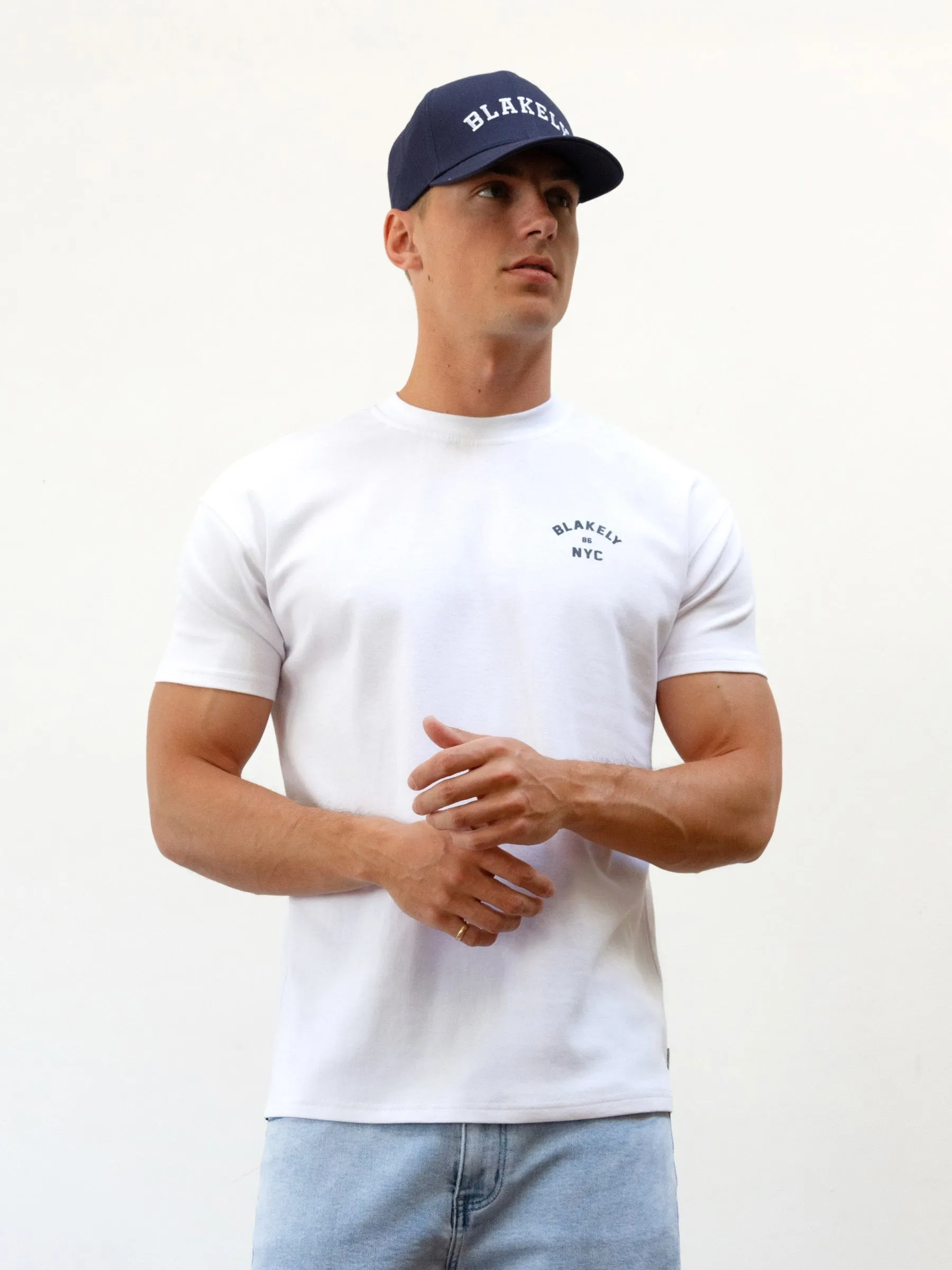 NYC Relaxed T-Shirt - White & True Navy sold by Blakely product image thumbnail 2
