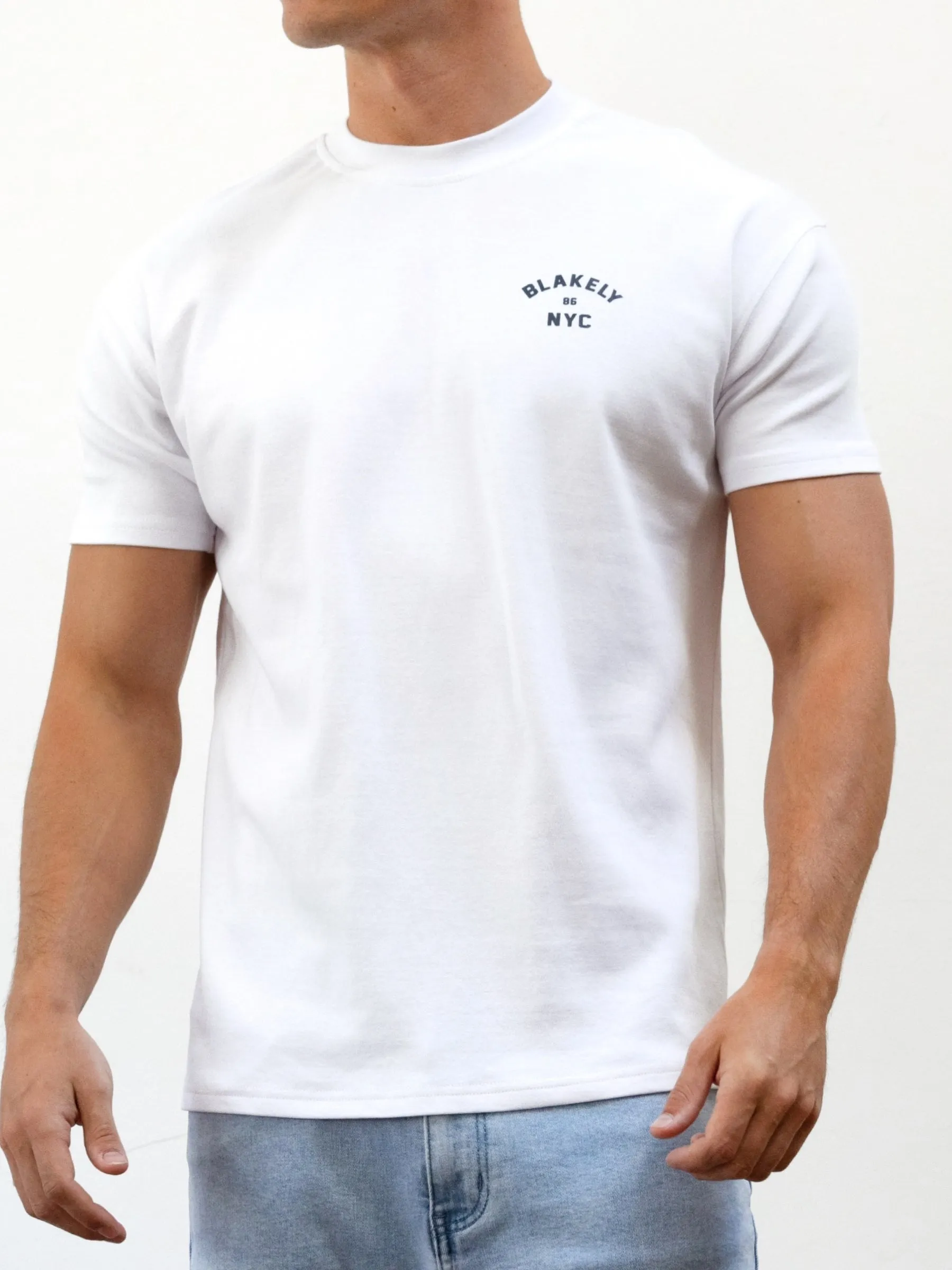 NYC Relaxed T-Shirt - White & True Navy sold by Blakely product image thumbnail 5