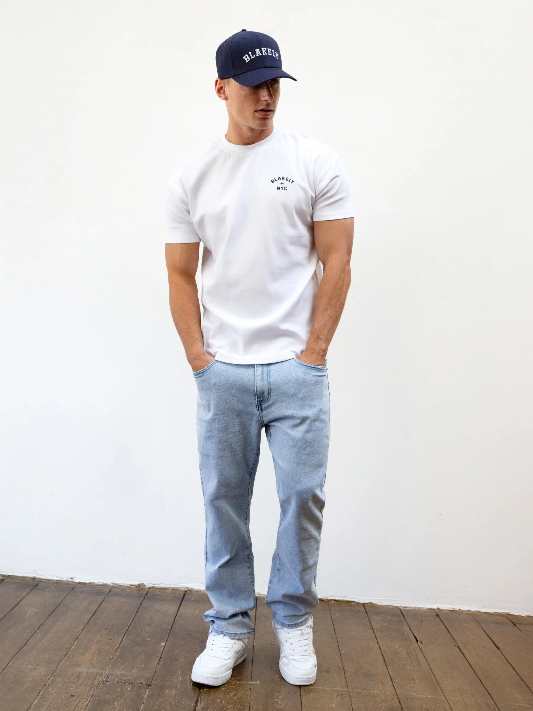 NYC Relaxed T-Shirt - White & True Navy sold by Blakely product image thumbnail 4