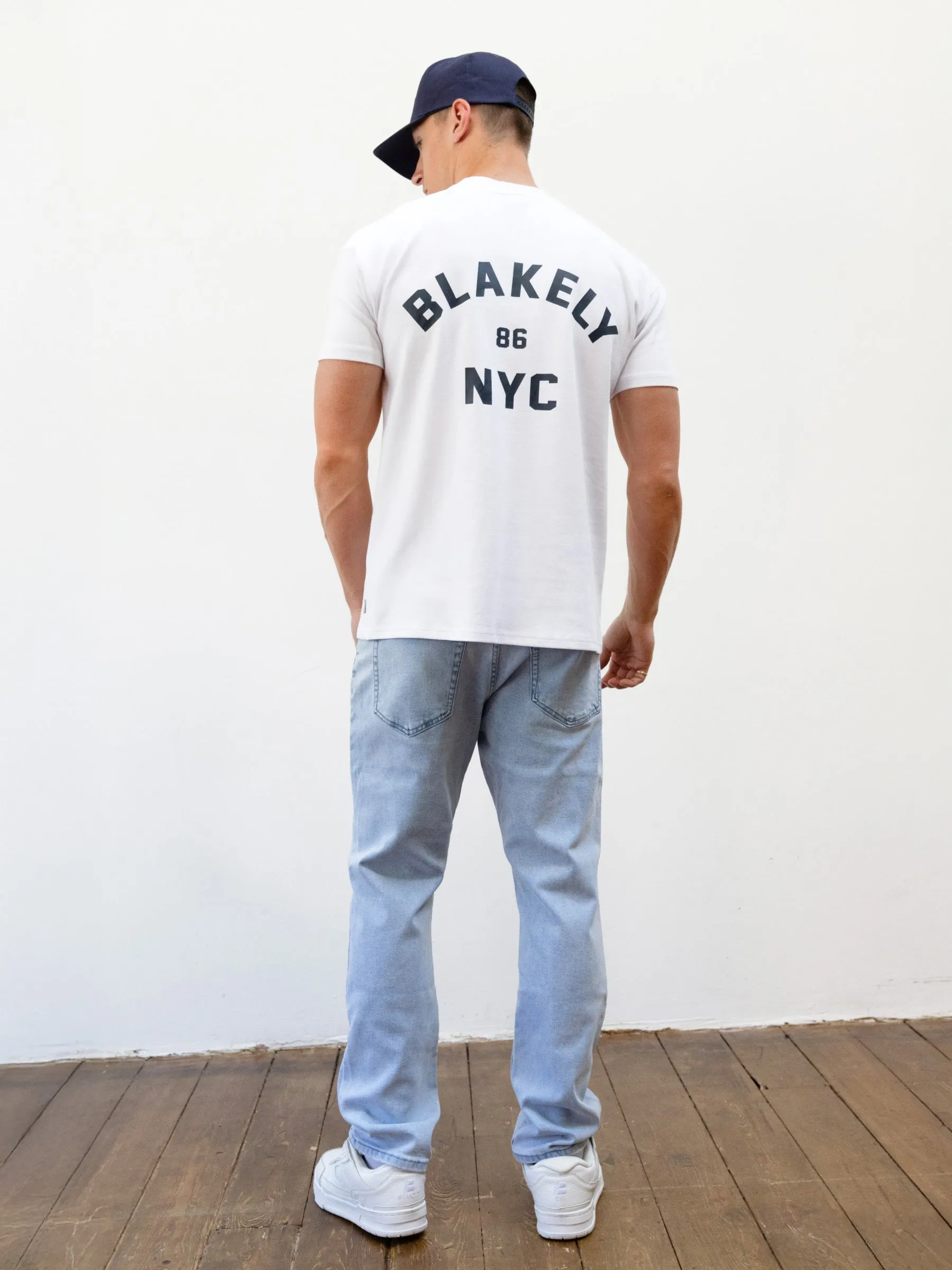 NYC Relaxed T-Shirt - White & True Navy sold by Blakely product image thumbnail 3