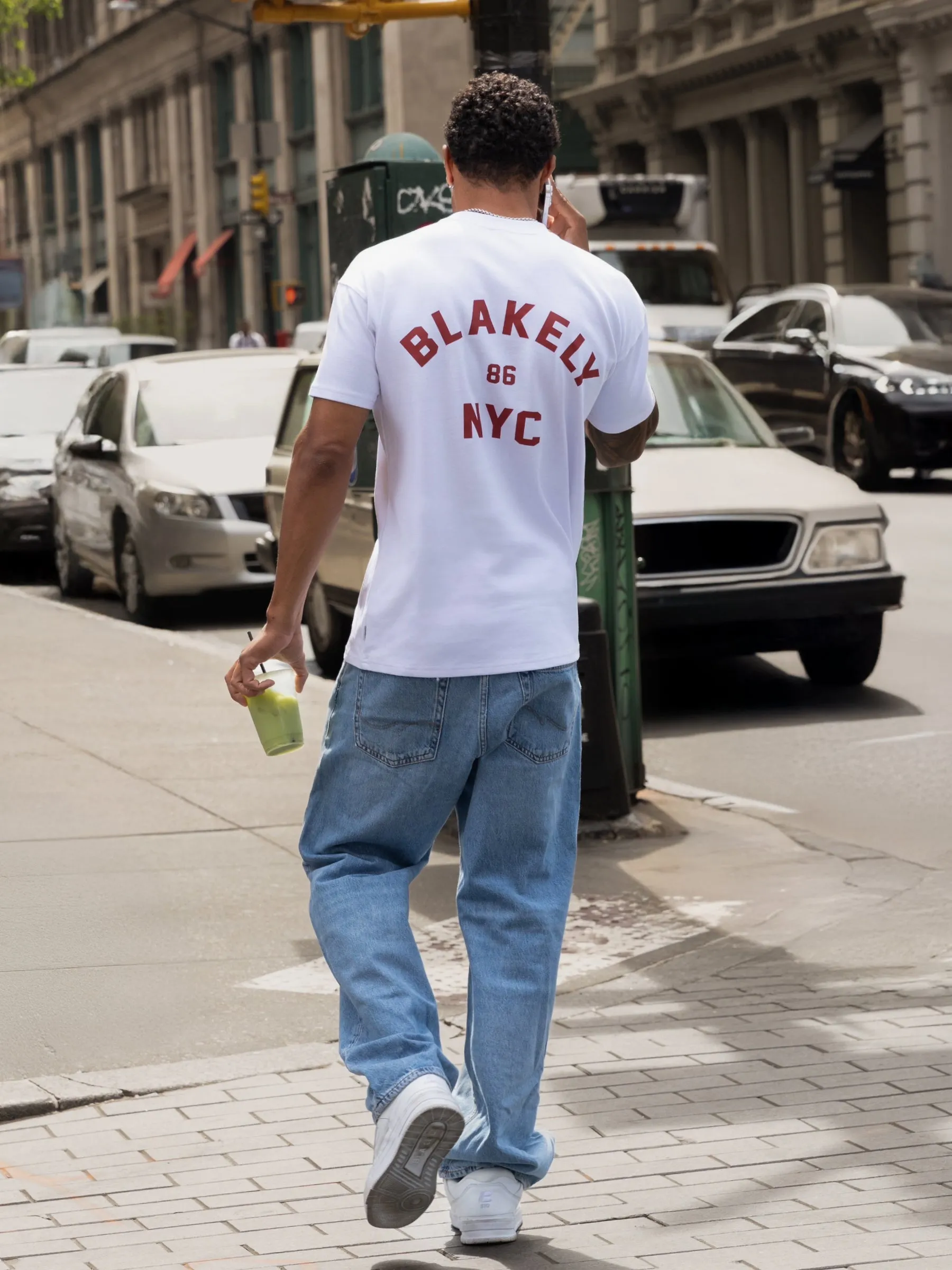 NYC Relaxed T-Shirt - White & Red sold by Blakely product image thumbnail 3