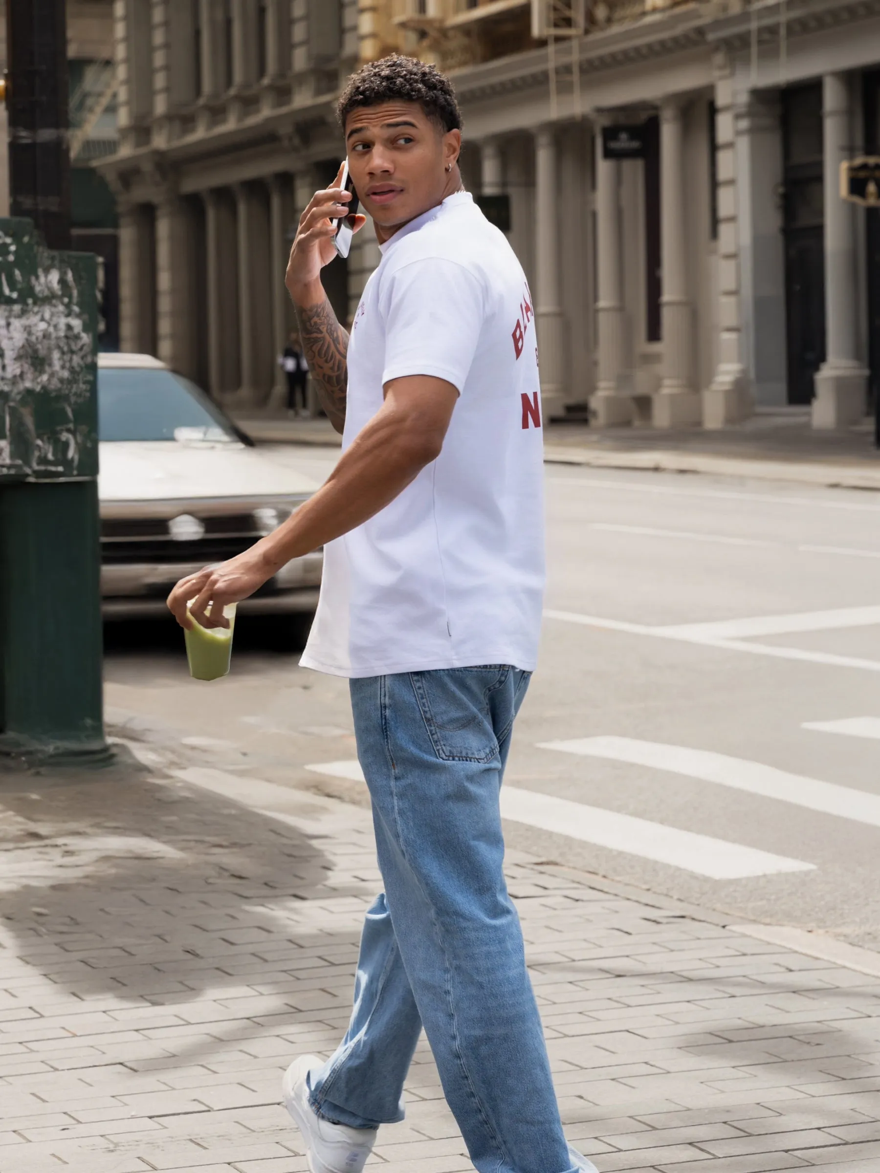 NYC Relaxed T-Shirt - White & Red sold by Blakely product image thumbnail 4