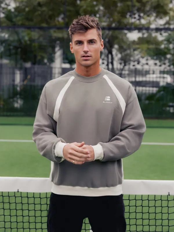 Classic Panel Relaxed Jumper - Safari Green sold by Blakely