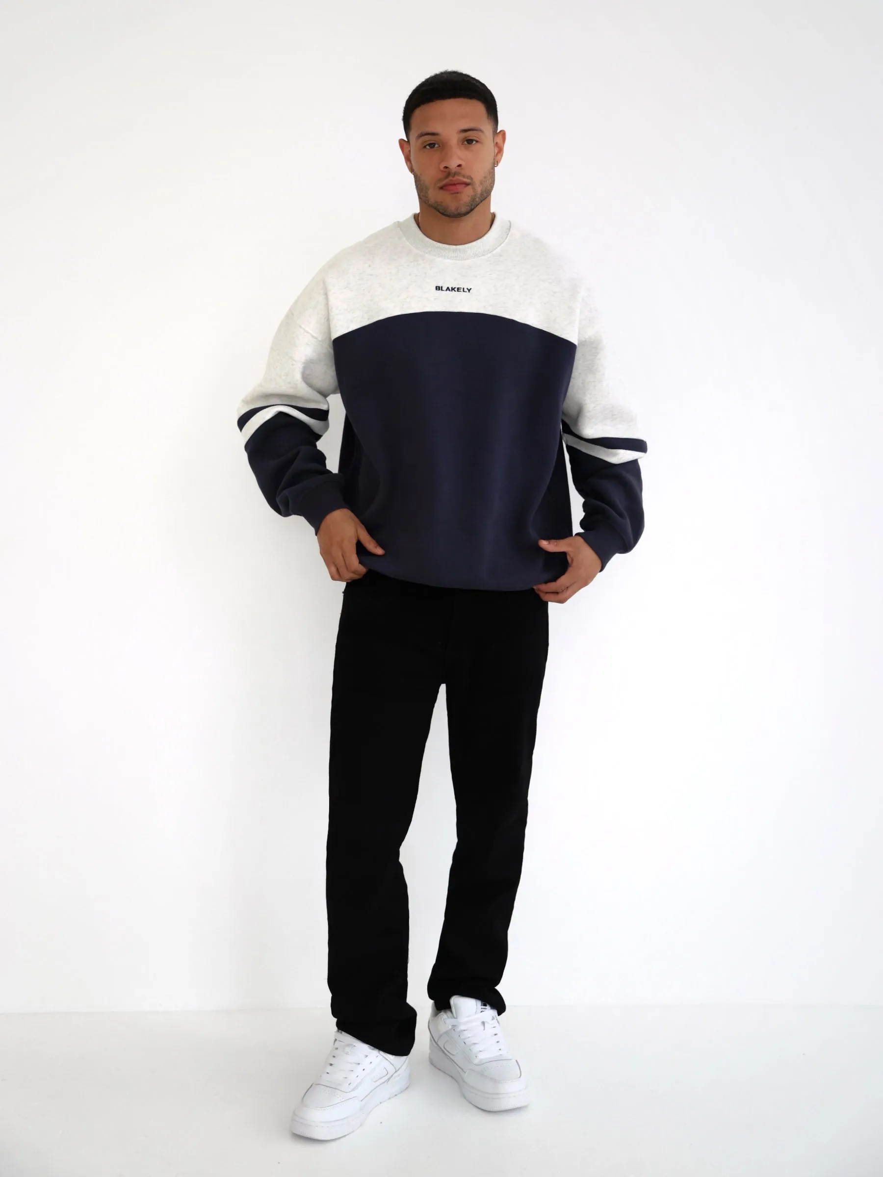 Curved Panel Relaxed Jumper - True Navy sold by Blakely product image thumbnail 3