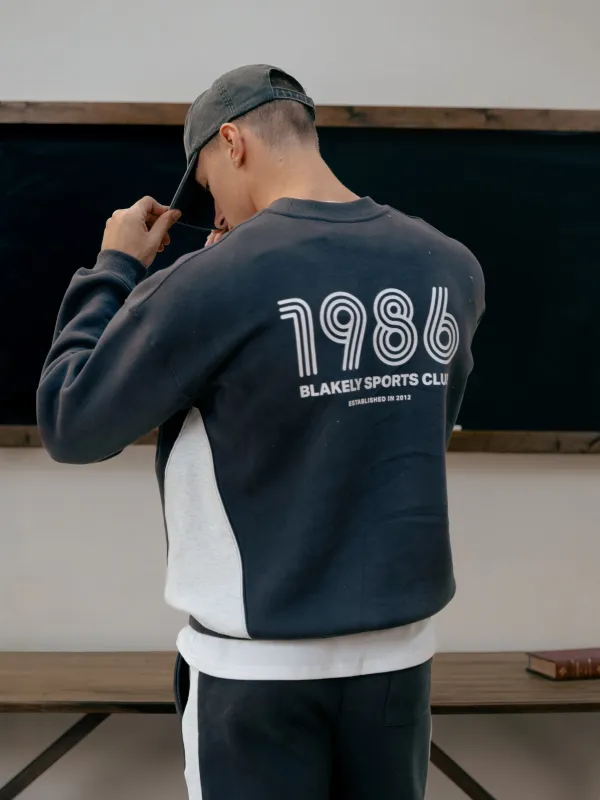 Panel Relaxed Jumper - True Navy sold by Blakely