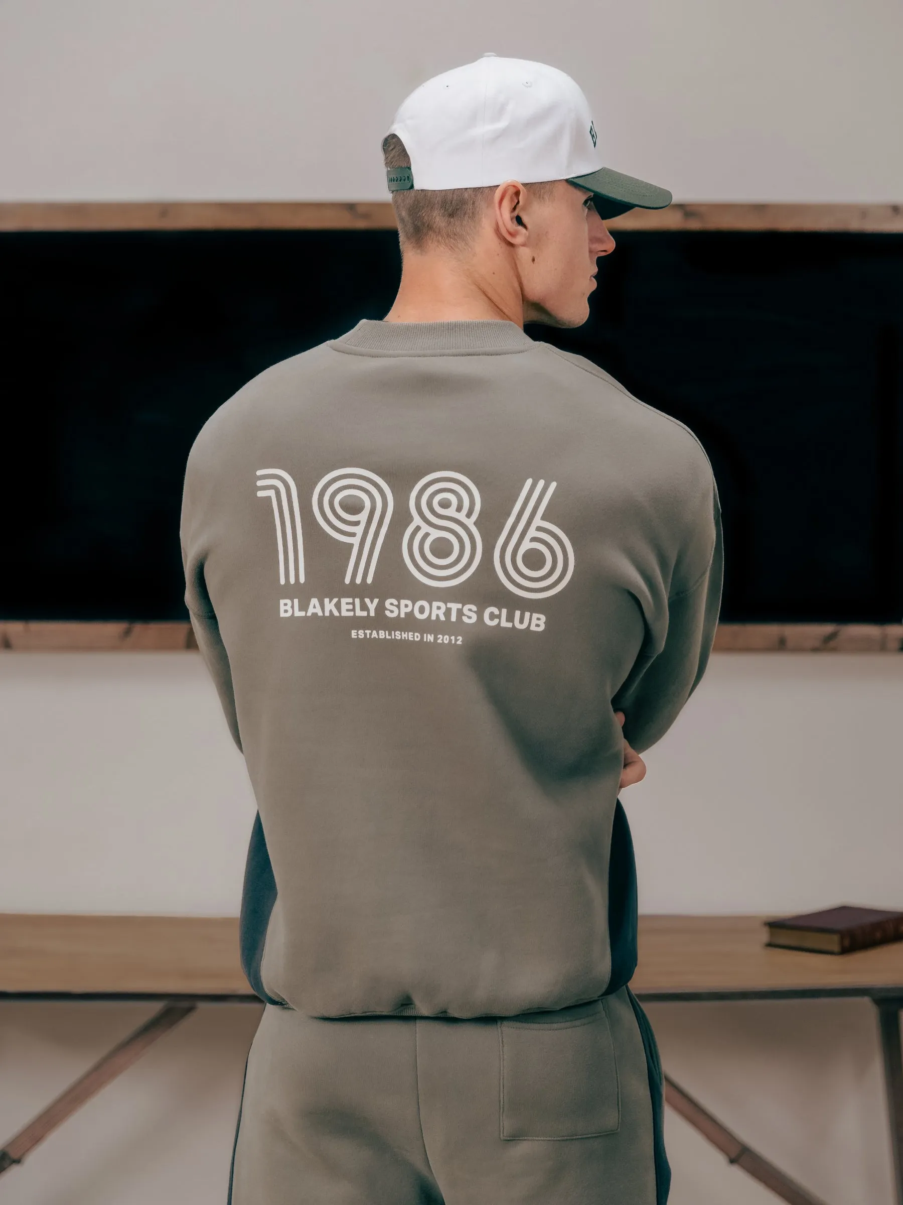 Panel Relaxed Jumper - Safari Green sold by Blakely