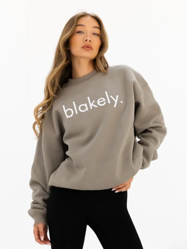 Logo Oversized Jumper - Washed Khaki sold by Blakely