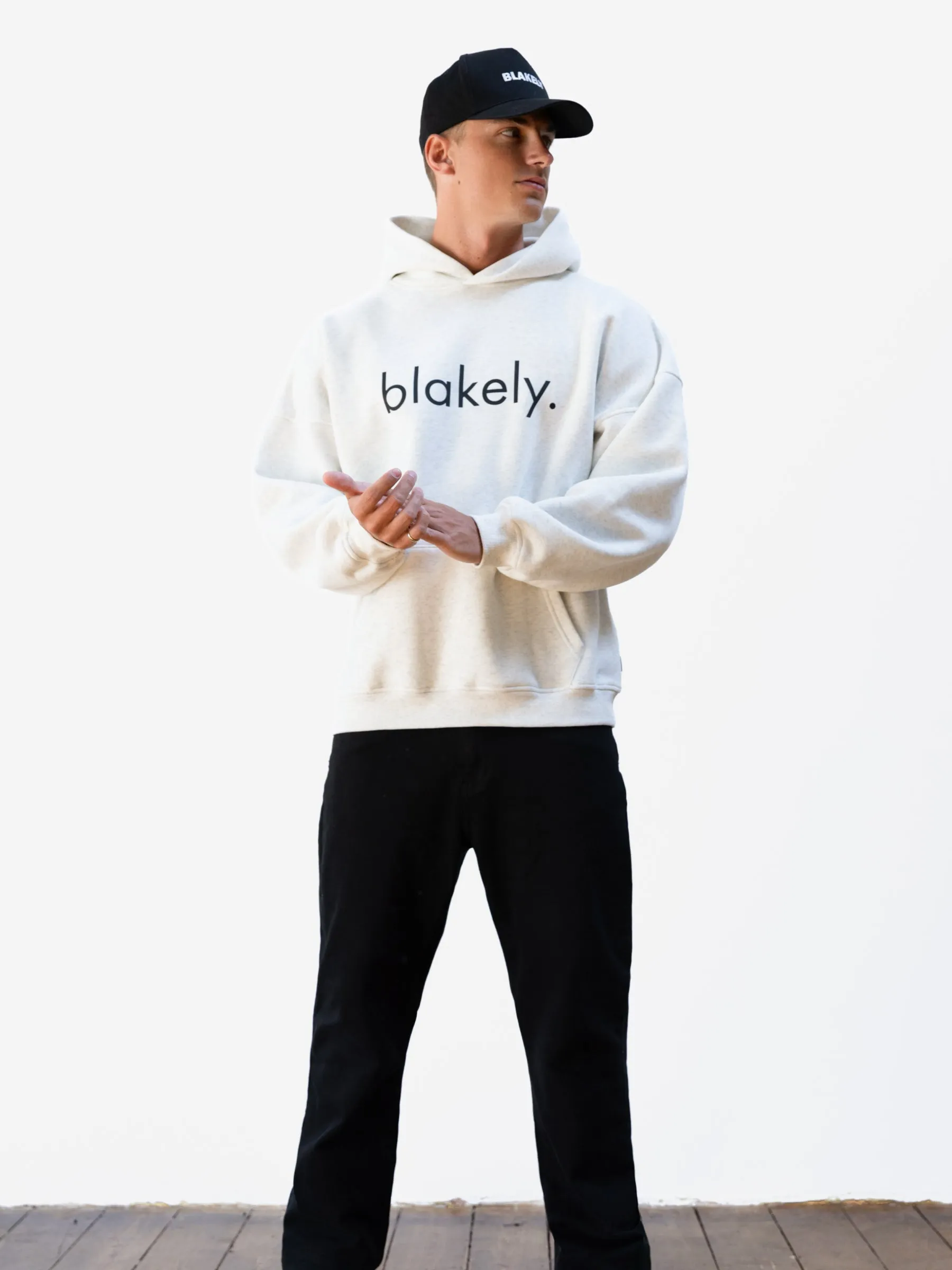 Logo Relaxed Hoodie - Marl White sold by Blakely product image thumbnail 5