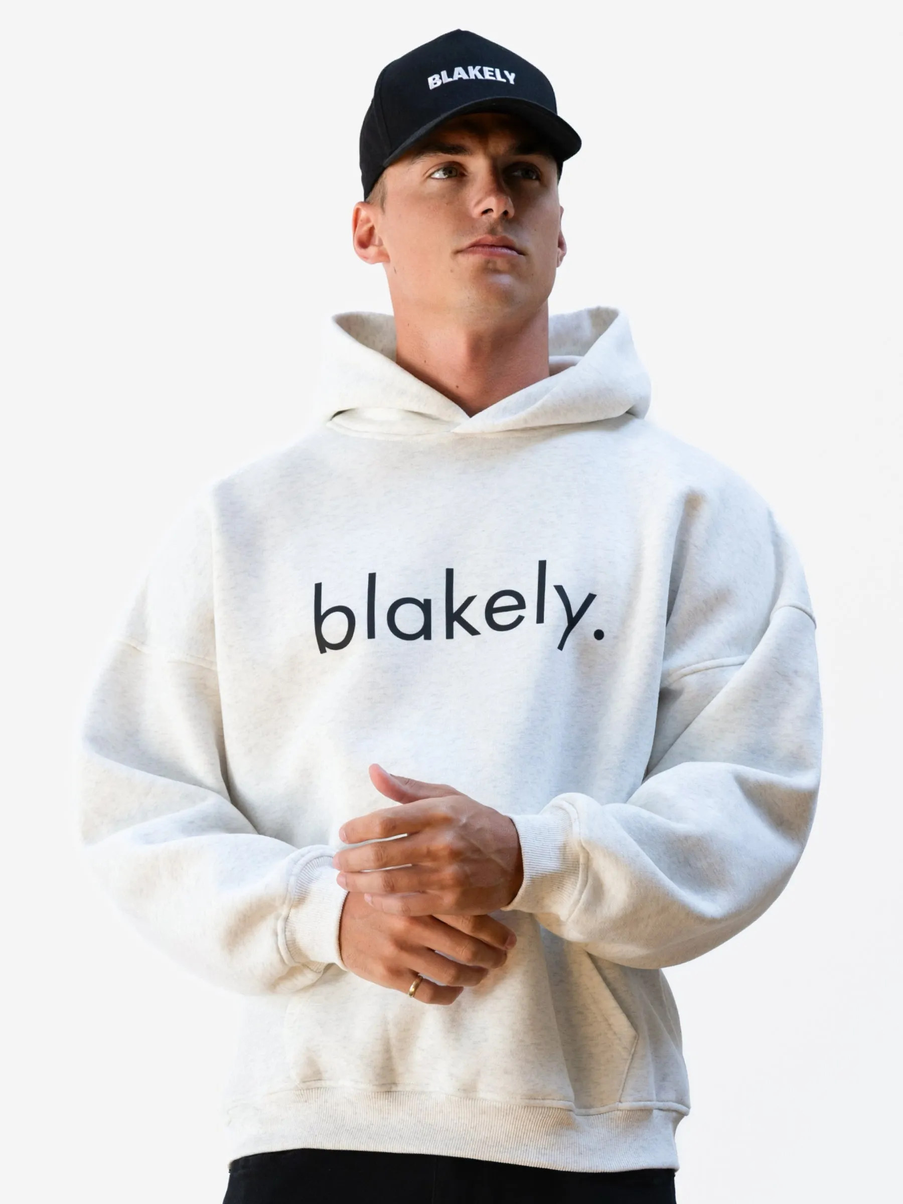 Logo Relaxed Hoodie - Marl White sold by Blakely product image thumbnail 2