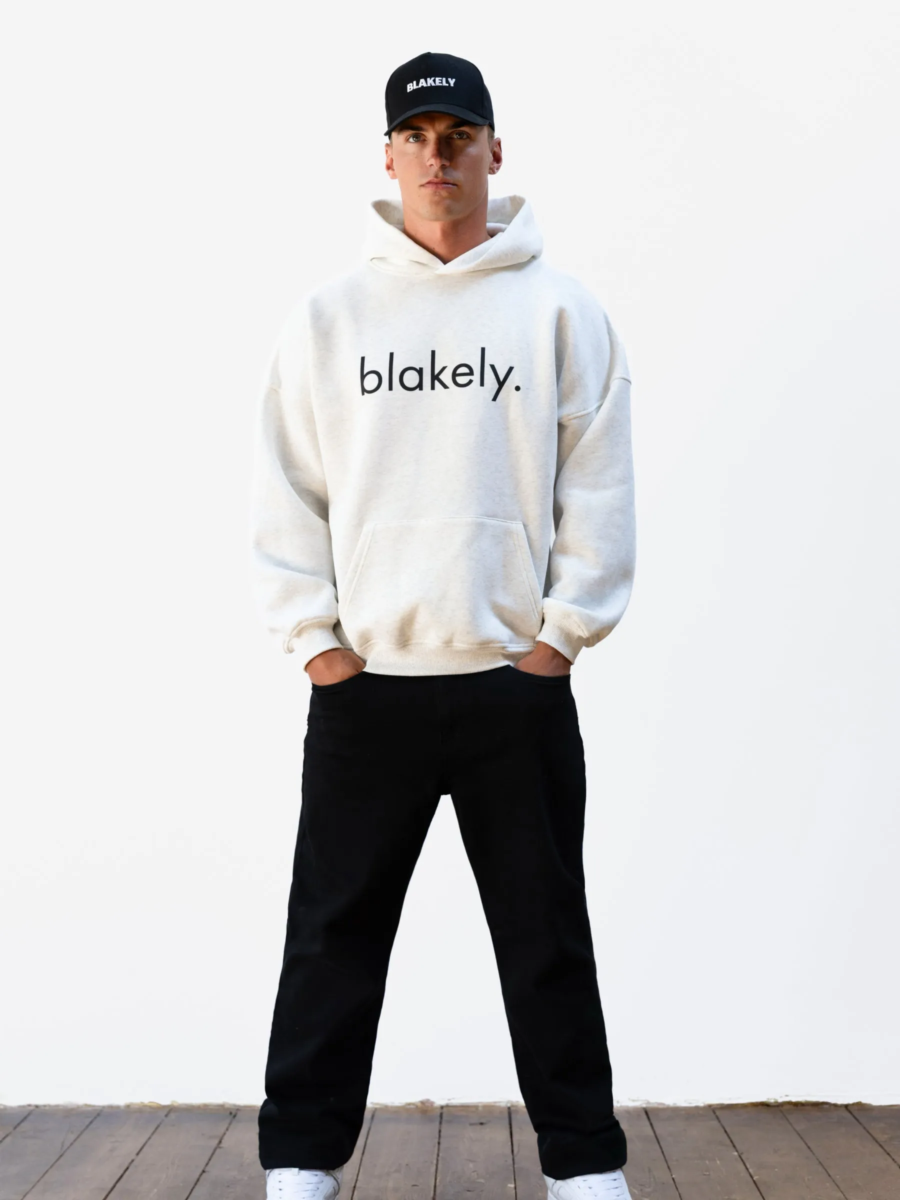 Logo Relaxed Hoodie - Marl White sold by Blakely product image thumbnail 3