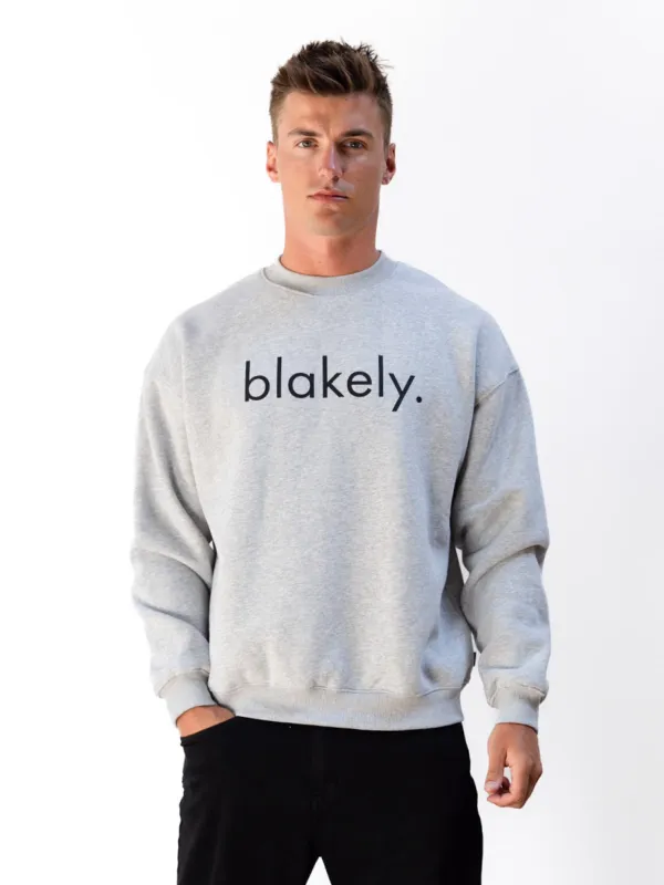 Logo Relaxed Jumper - Marl Grey sold by Blakely