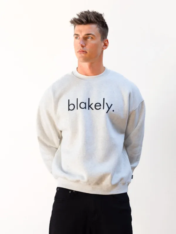 Logo Relaxed Jumper - Marl White sold by Blakely