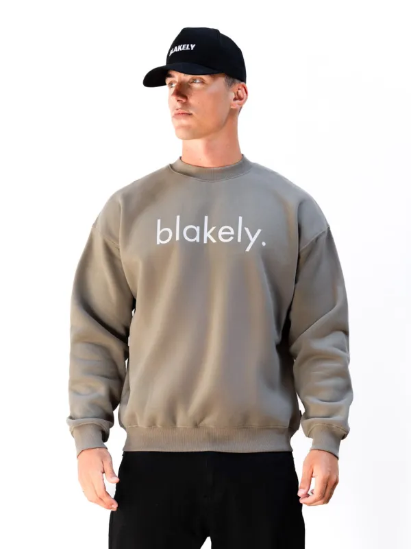 Logo Relaxed Jumper - Washed Khaki sold by Blakely