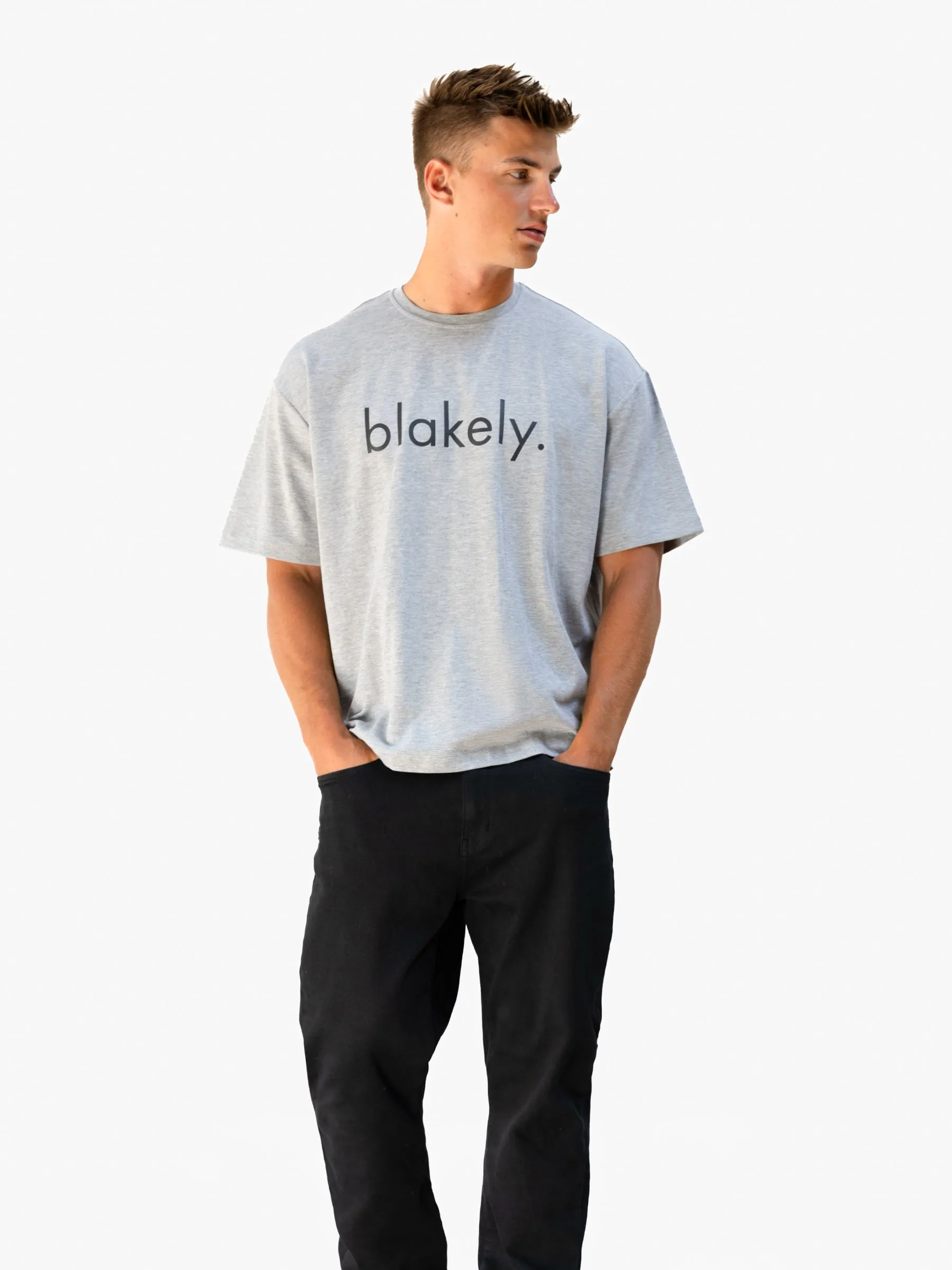 Logo Unfitted T-Shirt - Marl Grey sold by Blakely product image thumbnail 3