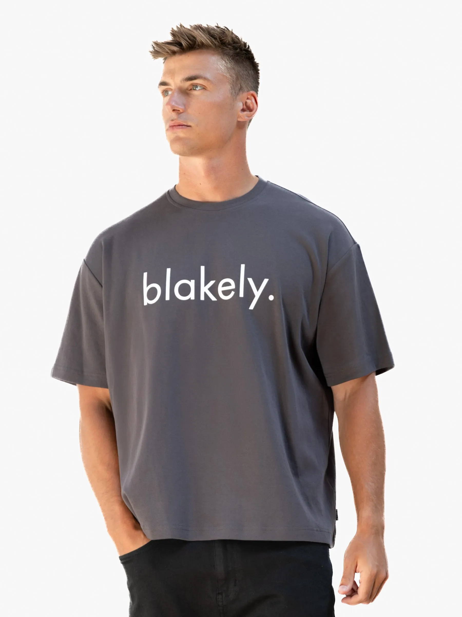 Logo Unfitted T-Shirt - Charcoal sold by Blakely product image thumbnail 5