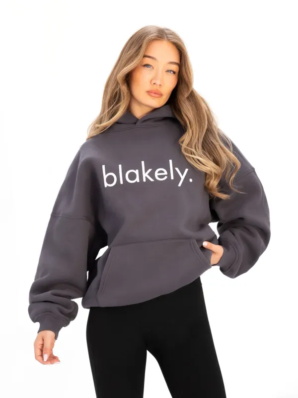 Logo Oversized Hoodie - Charcoal sold by Blakely
