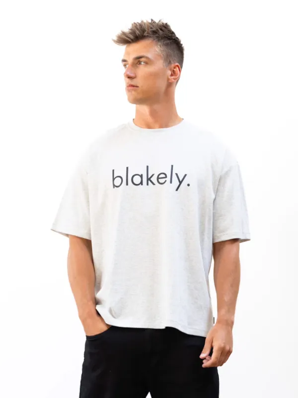 Logo Unfitted T-Shirt - Marl White sold by Blakely