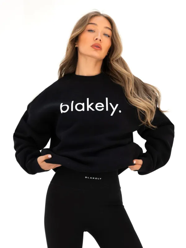 Logo Oversized Jumper - Black sold by Blakely
