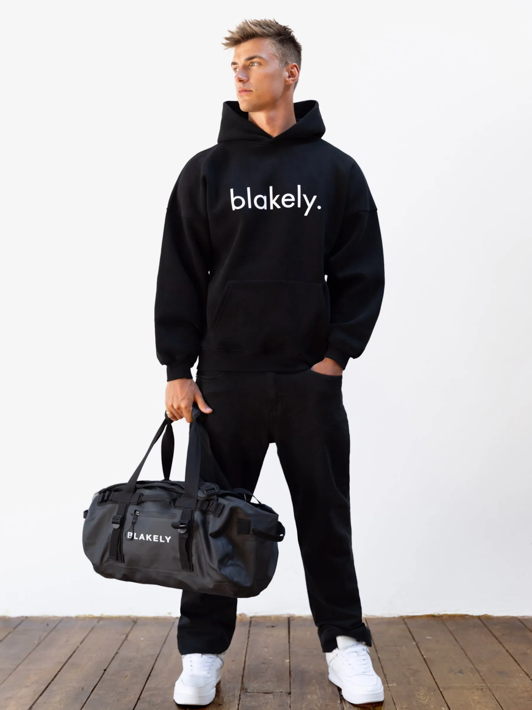 Logo Relaxed Hoodie - Black sold by Blakely product image thumbnail 3