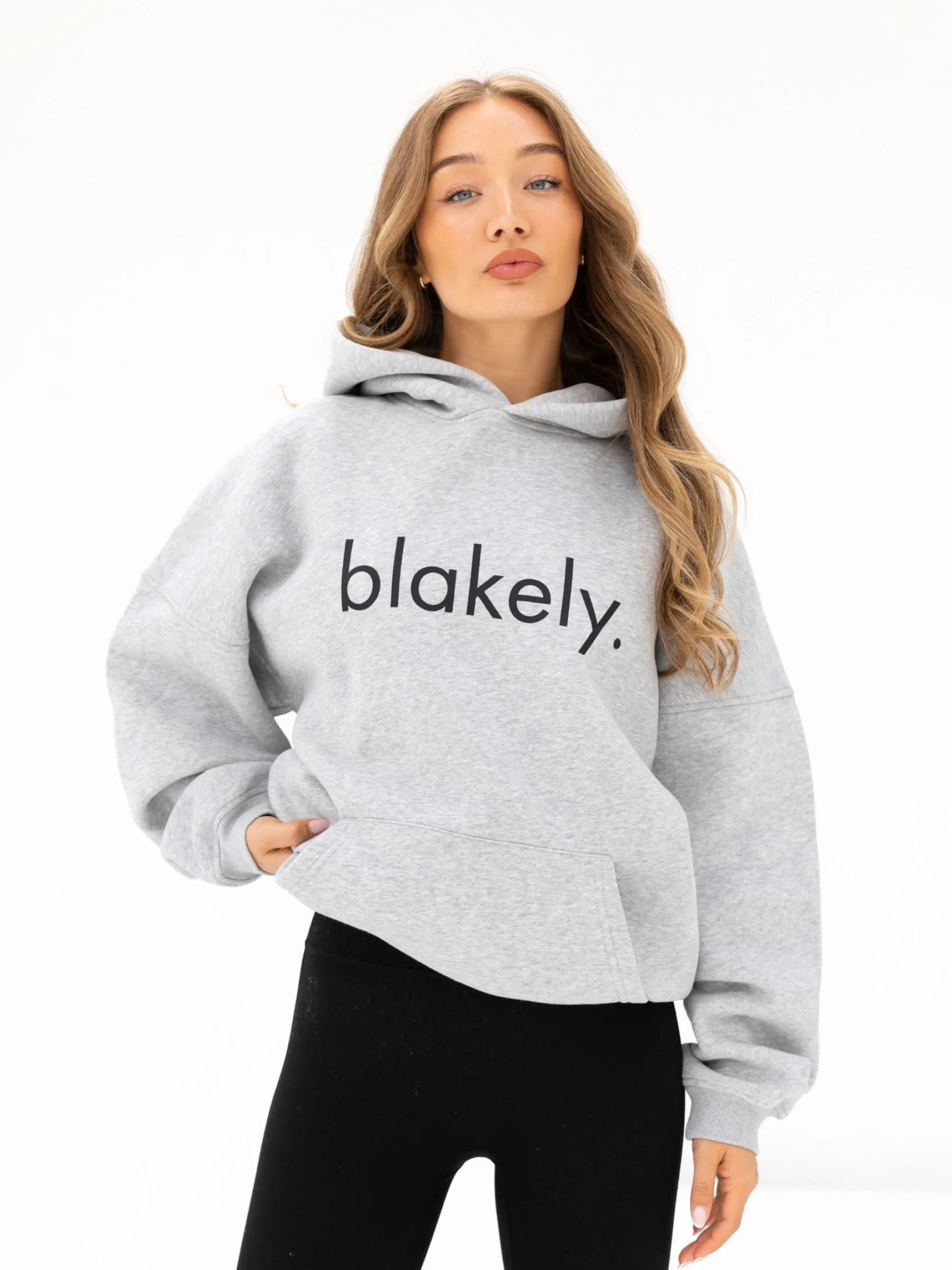 Logo Oversized Hoodie - Marl Grey sold by Blakely