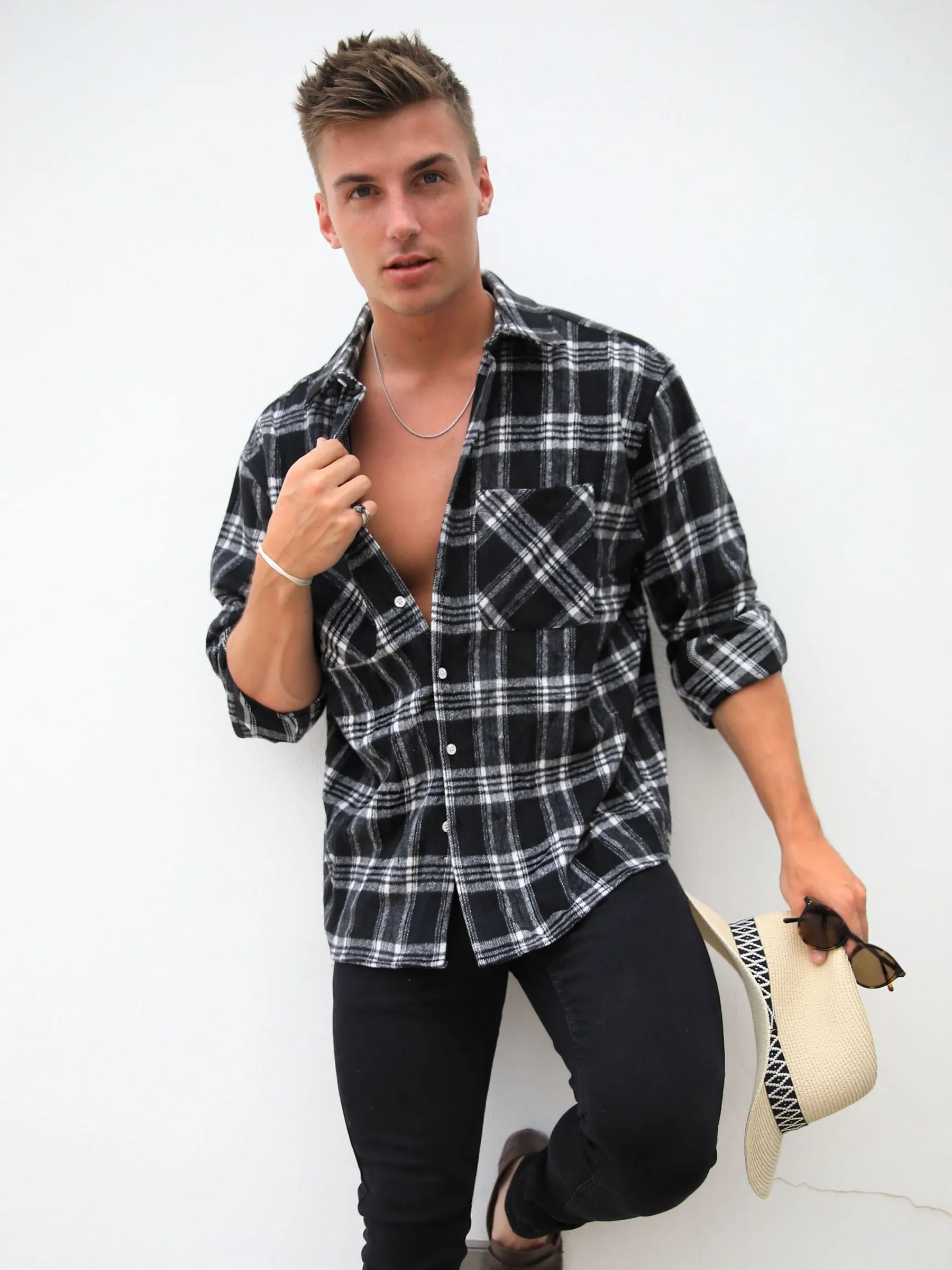 Westport Oversized Check Shirt - Black sold by Blakely product image thumbnail 5