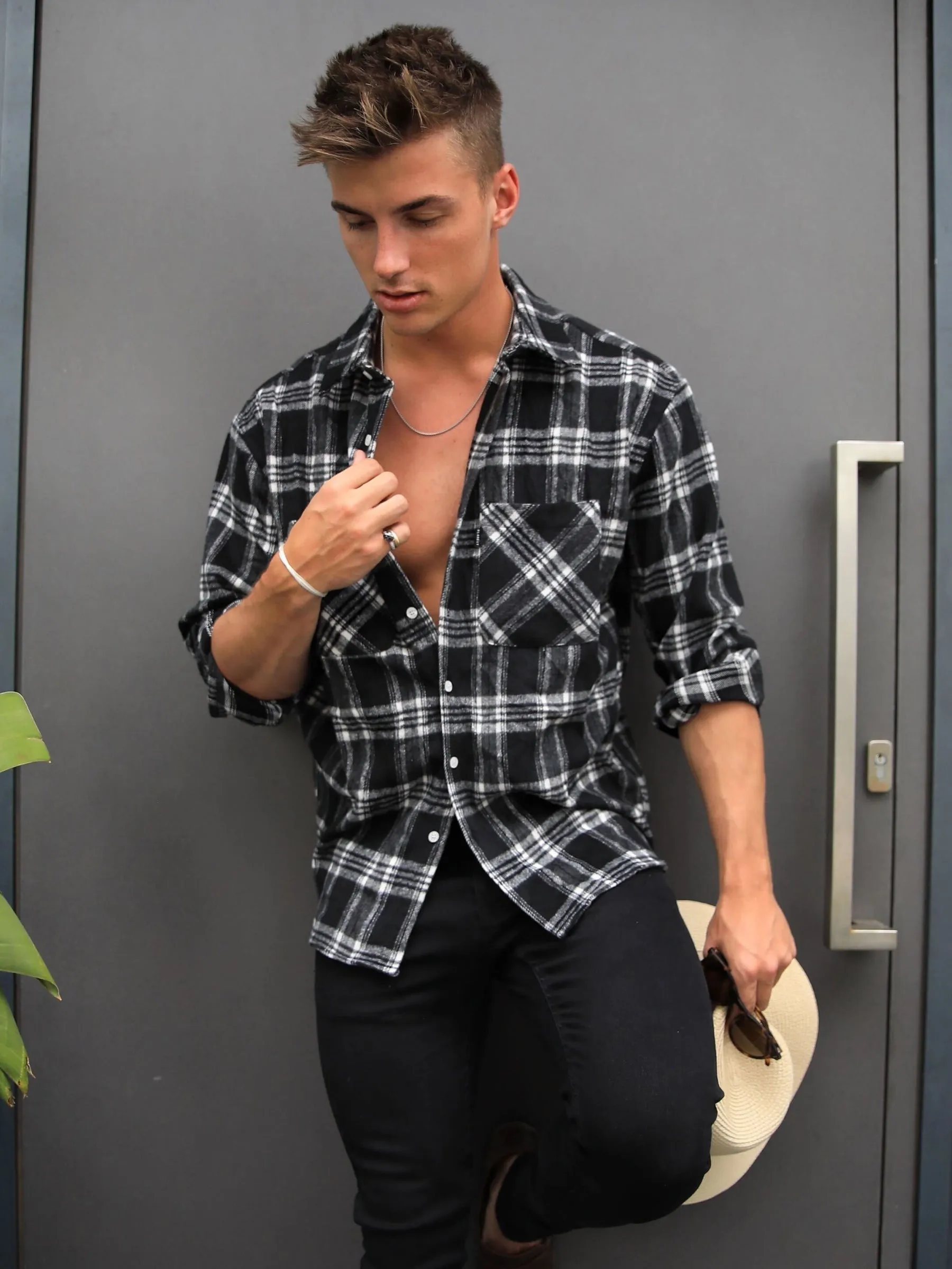 Westport Oversized Check Shirt - Black sold by Blakely