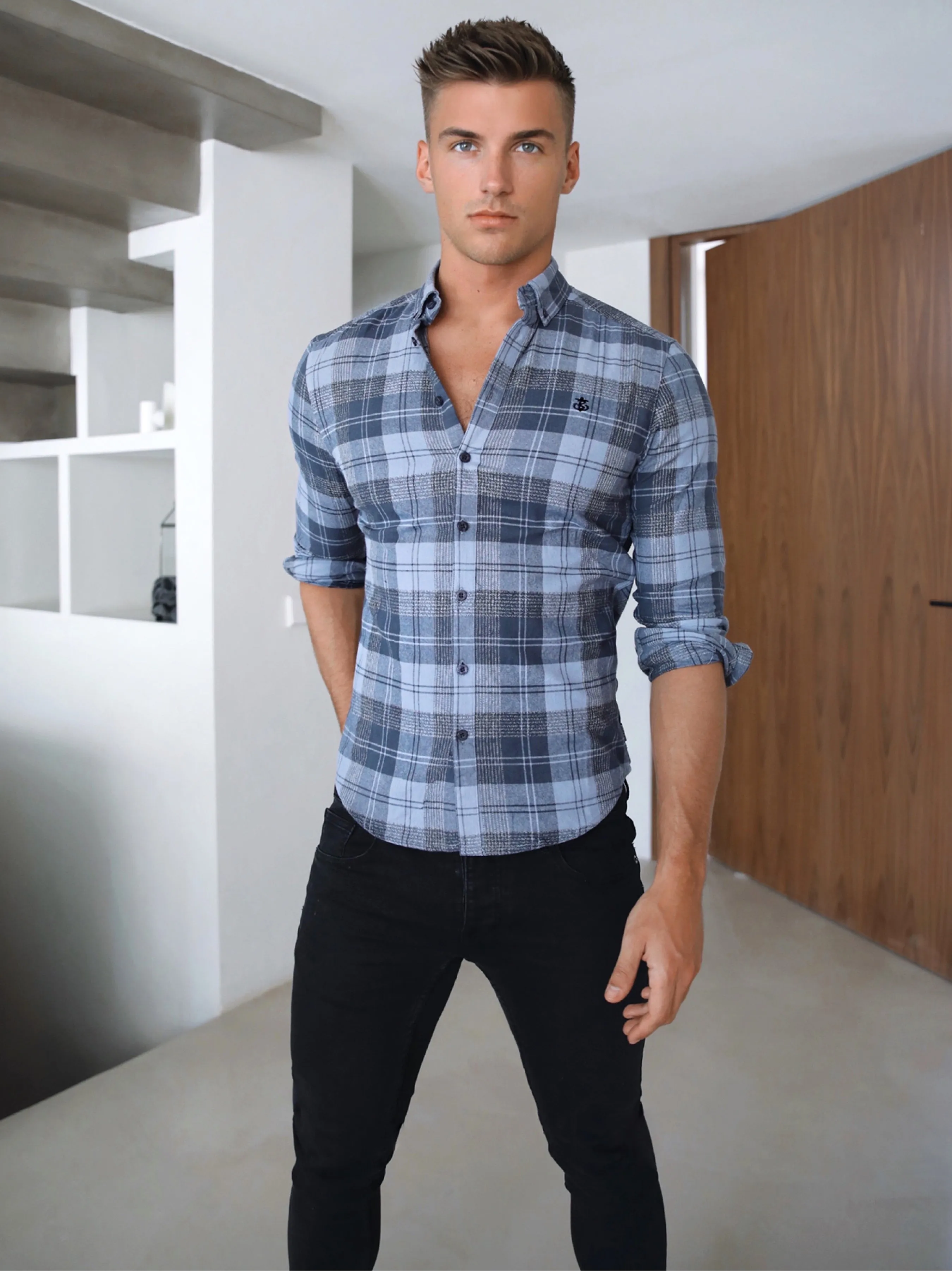 Stonebridge Checked Shirt - Blue sold by Blakely product image thumbnail 2