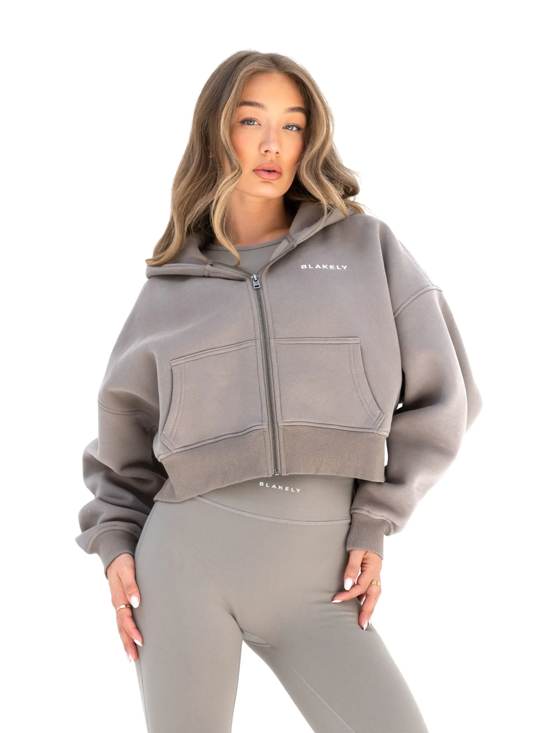 Blakely Full Zip Hoodie - Neutral Grey sold by Blakely